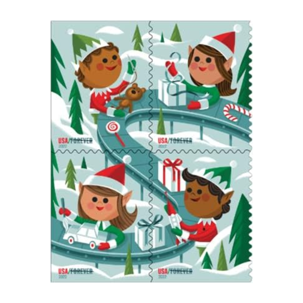 Forever Stamps 2022 Holiday Elves - First-Class Postage Stamps